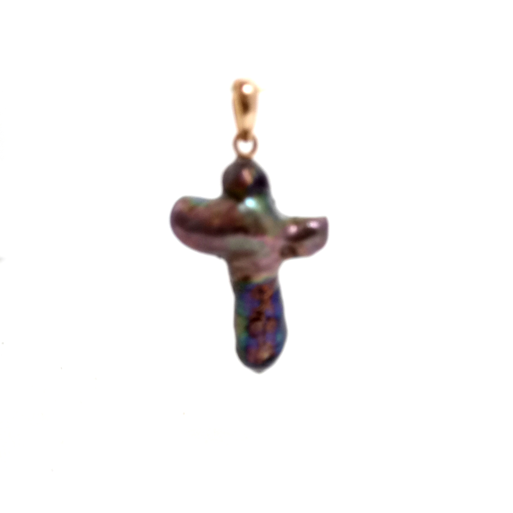 Brown Pearl Cross on Vermeil